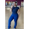 image:imageAoxjox Mini Flare Leggings for Women Trinity Tummy Control High Waisted Wide Leg Yoga Pants 293133Bellwether Blue