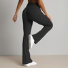 image:imageAoxjox Mini Flare Leggings for Women Trinity Tummy Control High Waisted Wide Leg Yoga Pants 293133Black
