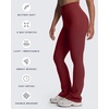 image:imageAoxjox Mini Flare Leggings for Women Trinity Tummy Control High Waisted Wide Leg Yoga Pants 293133Burgundy