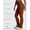 image:imageAoxjox Mini Flare Leggings for Women Trinity Tummy Control High Waisted Wide Leg Yoga Pants 293133Cherry Mahogany