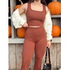 image:imageAoxjox Mini Flare Leggings for Women Trinity Tummy Control High Waisted Wide Leg Yoga Pants 293133Cherry Mahogany