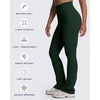 image:imageAoxjox Mini Flare Leggings for Women Trinity Tummy Control High Waisted Wide Leg Yoga Pants 293133Forest Green