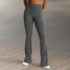 image:imageAoxjox Mini Flare Leggings for Women Trinity Tummy Control High Waisted Wide Leg Yoga Pants 293133Iron Grey