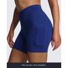 image:imageAoxjox Polly Workout Biker Shorts with Pockets for Women Crossover High Waisted Hidden Scrunch Gym Running Yoga Short 6Bellwether Blue