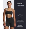 image:imageAoxjox Polly Workout Biker Shorts with Pockets for Women Crossover High Waisted Hidden Scrunch Gym Running Yoga Short 6Black