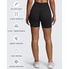image:imageAoxjox Polly Workout Biker Shorts with Pockets for Women Crossover High Waisted Hidden Scrunch Gym Running Yoga Short 6Black