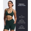 image:imageAoxjox Polly Workout Biker Shorts with Pockets for Women Crossover High Waisted Hidden Scrunch Gym Running Yoga Short 6Forest Green