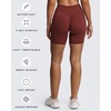 image:imageAoxjox Polly Workout Biker Shorts with Pockets for Women Crossover High Waisted Hidden Scrunch Gym Running Yoga Short 6Rum Raisin