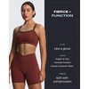 image:imageAoxjox Polly Workout Biker Shorts with Pockets for Women Crossover High Waisted Hidden Scrunch Gym Running Yoga Short 6Rum Raisin