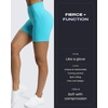 image:imageAoxjox Scarlett Workout Biker Shorts for Women Tummy Control High Waisted Hidden Scrunch Athletic Gym Running Yoga Short 6Cascade Blue
