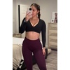 image:imageAoxjox Womens Workout Peach Contour Seamless Hidden Scrunch Butt Lift Leggings for Women Gym Yoga Pants 24Venom Purple