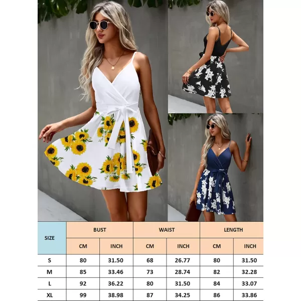 ECOWISH Dresses for Women 2024 Summer VNeck Spaghetti Strap Bowknot Backless Sleeveless Lace Mini Swing Skater Dress3254 Black Pink