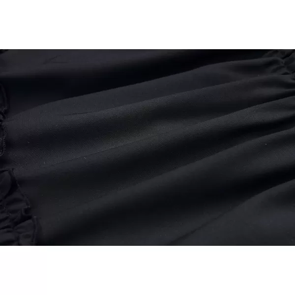 ECOWISH Dresses for Women 2024 Summer VNeck Spaghetti Strap Bowknot Backless Sleeveless Lace Mini Swing Skater DressBlack