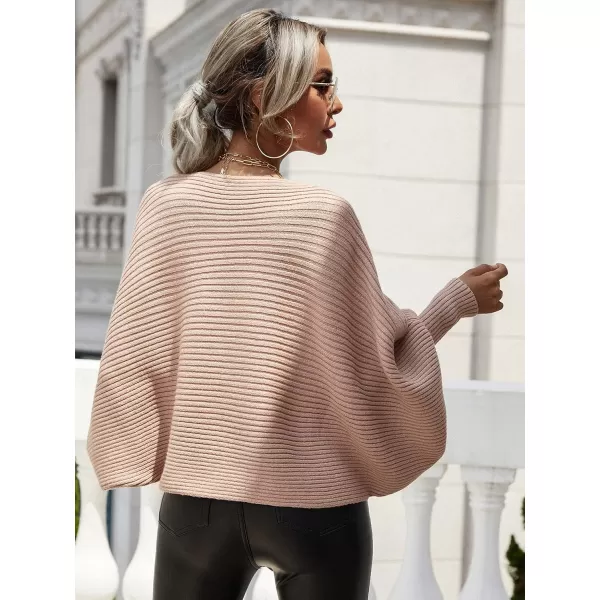 ECOWISH Women Sweater Long Sleeve Color Block Knit Pullover Sweaters Crew Neck Patchwork Casual Loose Jumper Tops243 Khaki