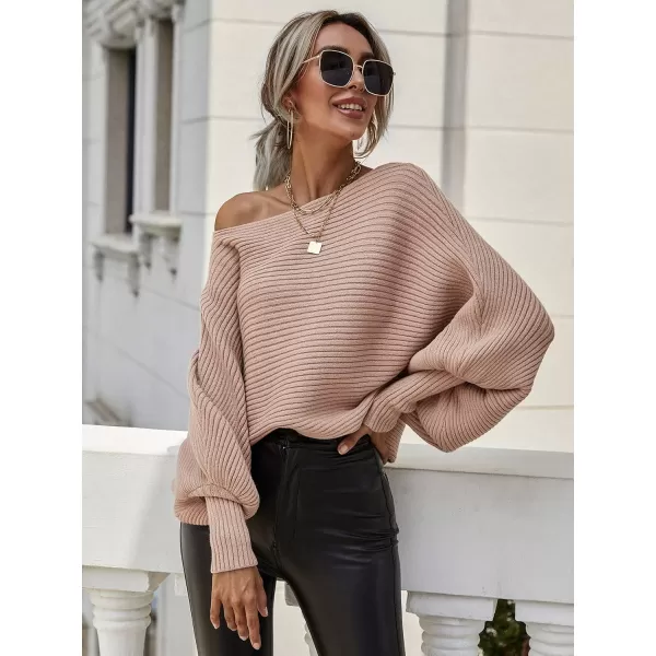 ECOWISH Women Sweater Long Sleeve Color Block Knit Pullover Sweaters Crew Neck Patchwork Casual Loose Jumper Tops243 Khaki