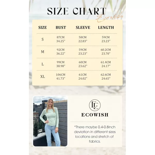 ECOWISH Womens Crop Tops Shirt Long Sleeve Crewneck Slim Fit Ribbed Knit Basic Tee ShirtsGrey