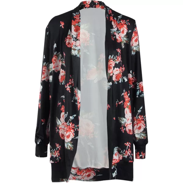 imageECOWISH Womens Boho Irregular Long Sleeve Wrap Kimono Cardigans Casual Coverup Coat Tops Outwear S3XLBlack