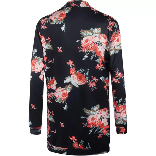 imageECOWISH Womens Boho Irregular Long Sleeve Wrap Kimono Cardigans Casual Coverup Coat Tops Outwear S3XLBlack