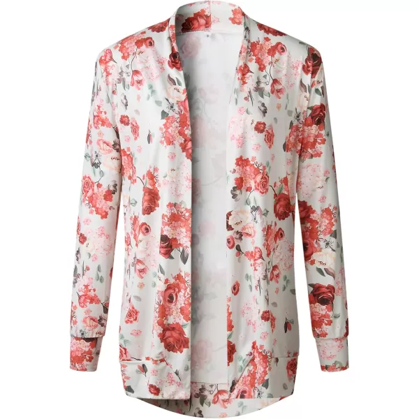 imageECOWISH Womens Boho Irregular Long Sleeve Wrap Kimono Cardigans Casual Coverup Coat Tops Outwear S3XLCrescent White