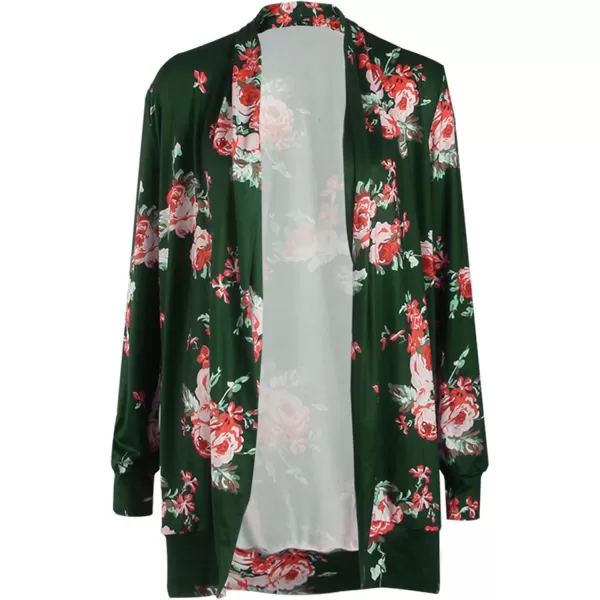 imageECOWISH Womens Boho Irregular Long Sleeve Wrap Kimono Cardigans Casual Coverup Coat Tops Outwear S3XLGreen