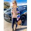 imageECOWISH Cardigan Sweaters for Women Lightweight Fall Color Block Striped Long Sleeve Open Front Cozy Knitted Coats OutwearPurple