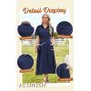 imageECOWISH Womens Dress Short Sleeve Summer Button up Sundress V Neck Shirt Dresses Casual Flowy ALine Dress Pocket Midi DressNavy Blue