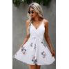 imageECOWISH Summer Dresses for Women 2025 VNeck Spaghetti Strap Bowknot Backless Sleeveless Lace Mini Swing Skater Dress3254 White