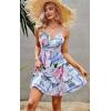 imageECOWISH Summer Dresses for Women 2025 VNeck Spaghetti Strap Bowknot Backless Sleeveless Lace Mini Swing Skater Dress3259 Blue Purple
