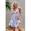 imageECOWISH Summer Dresses for Women 2025 VNeck Spaghetti Strap Bowknot Backless Sleeveless Lace Mini Swing Skater Dress3259 Blue Purple