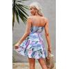 imageECOWISH Summer Dresses for Women 2025 VNeck Spaghetti Strap Bowknot Backless Sleeveless Lace Mini Swing Skater Dress3259 Blue Purple