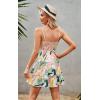 imageECOWISH Summer Dresses for Women 2025 VNeck Spaghetti Strap Bowknot Backless Sleeveless Lace Mini Swing Skater Dress3259 Green Pink