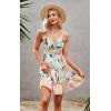 imageECOWISH Summer Dresses for Women 2025 VNeck Spaghetti Strap Bowknot Backless Sleeveless Lace Mini Swing Skater Dress3259 Green Pink