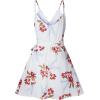 imageECOWISH Summer Dresses for Women 2025 VNeck Spaghetti Strap Bowknot Backless Sleeveless Lace Mini Swing Skater Dress594 White