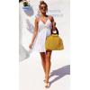 imageECOWISH Summer Dresses for Women 2025 VNeck Spaghetti Strap Bowknot Backless Sleeveless Lace Mini Swing Skater DressWhite 2
