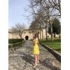 imageECOWISH Summer Dresses for Women 2025 VNeck Spaghetti Strap Bowknot Backless Sleeveless Lace Mini Swing Skater DressYellow