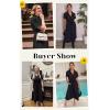 imageECOWISH Womens Midi Dress Short Sleeve V Neck Button Front Casual Flowy ALine Shirt Dresses with Pockets for Summer SpringBlack