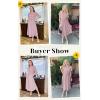 imageECOWISH Womens Midi Dress Short Sleeve V Neck Button Front Casual Flowy ALine Shirt Dresses with Pockets for Summer SpringPinkv