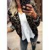 imageECOWISH Womens Casual Floral Zip Up Bomber Jacket Coat Stand Collar Lightweight Short Outwear Tops Windbreaker with PocketsArmy Green Leopard