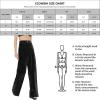 imageECOWISH Womens Velvet Pants Elastic High Waist Palazzo Pants Casual Flare Long Trousers381 Black