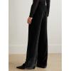 imageECOWISH Womens Velvet Pants Elastic High Waist Palazzo Pants Casual Flare Long Trousers381 Black