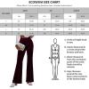 imageECOWISH Womens Velvet Pants Elastic High Waist Palazzo Pants Casual Flare Long TrousersWine Red