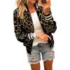 imageECOWISH Womens Casual Floral Zip Up Bomber Jacket Coat Stand Collar Lightweight Short Outwear Tops Windbreaker with PocketsArmy Green Leopard