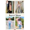 imageECOWISH Womens Cardigan Sweaters Fall Winter Knitted Rainbow Color Block Striped Cozy Kimono Long Sleeve Open Front Pockets3183 Pink