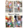imageECOWISH Womens Cardigan Sweaters Fall Winter Knitted Rainbow Color Block Striped Cozy Kimono Long Sleeve Open Front PocketsPink