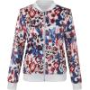 imageECOWISH Womens Casual Floral Zip Up Bomber Jacket Coat Lightweight Short Camo No Lining Outwear Tops Windbreaker with Pocket3303 Leopard Flower