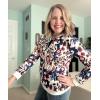imageECOWISH Womens Casual Floral Zip Up Bomber Jacket Coat Lightweight Short Camo No Lining Outwear Tops Windbreaker with Pocket3303 Leopard Flower