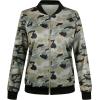 imageECOWISH Womens Casual Floral Zip Up Bomber Jacket Coat Lightweight Short Camo No Lining Outwear Tops Windbreaker with Pocket333 Army Green Camouflage