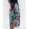 imageECOWISH Womens Casual Floral Zip Up Bomber Jacket Coat Lightweight Short Camo No Lining Outwear Tops Windbreaker with Pocket333 Blue Black