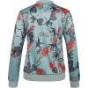 imageECOWISH Womens Casual Floral Zip Up Bomber Jacket Coat Lightweight Short Camo No Lining Outwear Tops Windbreaker with Pocket333 Blue Black