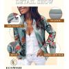 imageECOWISH Womens Casual Floral Zip Up Bomber Jacket Coat Lightweight Short Camo No Lining Outwear Tops Windbreaker with Pocket333 Blue Black